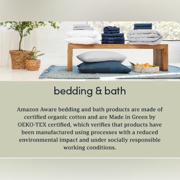 100% Organic Cotton 300 Thread Count Sheet Set - Light Gray, Full - Amazon Aware - Picture 7 of 11